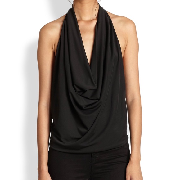 Bcbgmaxazria draped front top size XS in black - Picture 3 of 3